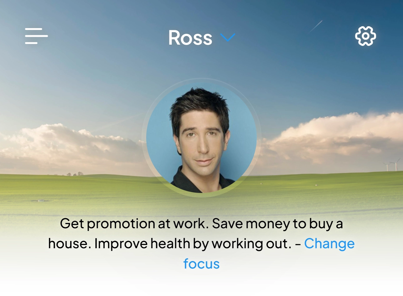 LeadMe profile view with short personalized focus note for daily clarity